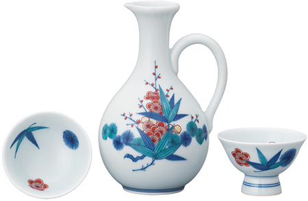 錦松竹梅絵酒器